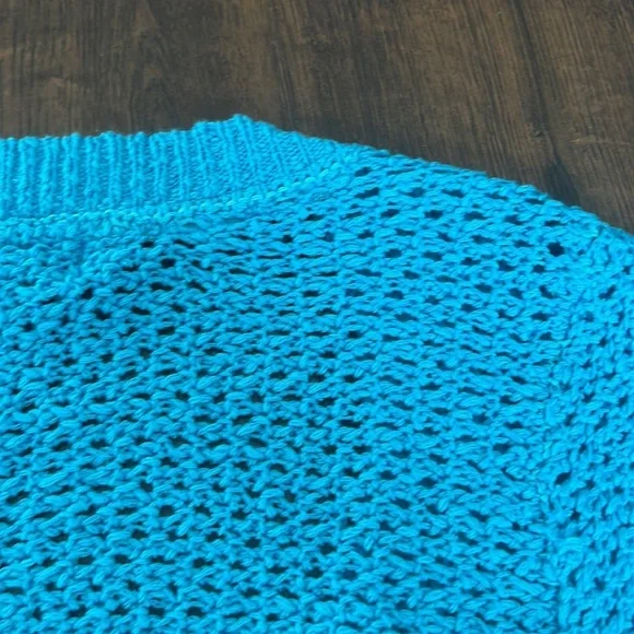 Free People Beach Blue Cropped Knit Cardigan - Picture 11 of 12